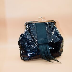 Sac petit Dada en sequins réversibles noirs et blancs