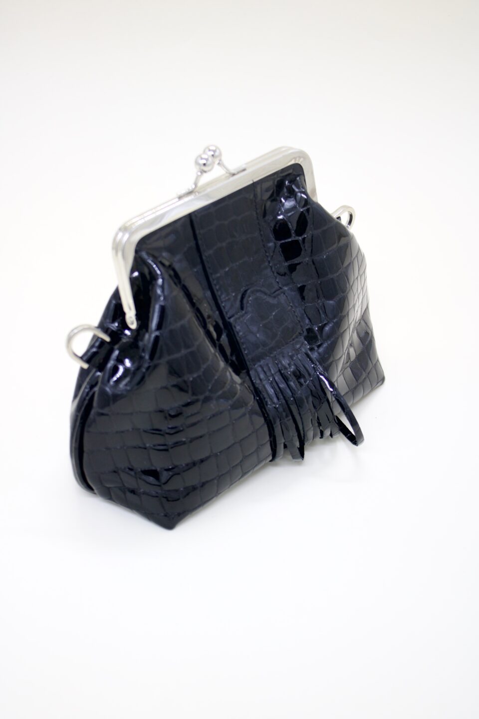 Petit Dada En Cuir Noir Vernis