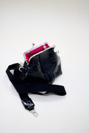 Petit Dada En Cuir Noir Vernis